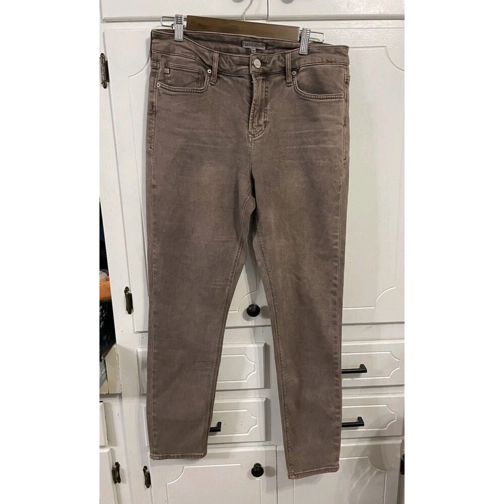 Dear John Jeans Women's 30 Brown Gisele High Waisted Skinny Cotton Blend Stretch